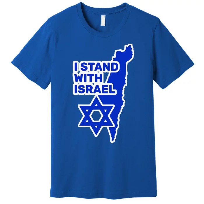 I Stand With Israel Jewish Heritage Israeli Flag Premium T-Shirt