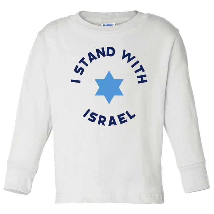 I Stand With Israel With Star Of David Jewish Gift Toddler Long Sleeve Shirt