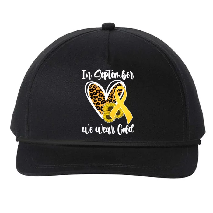 In Septemeber We Wear Gold Childhood Cancer Snapback Five-Panel Rope Hat