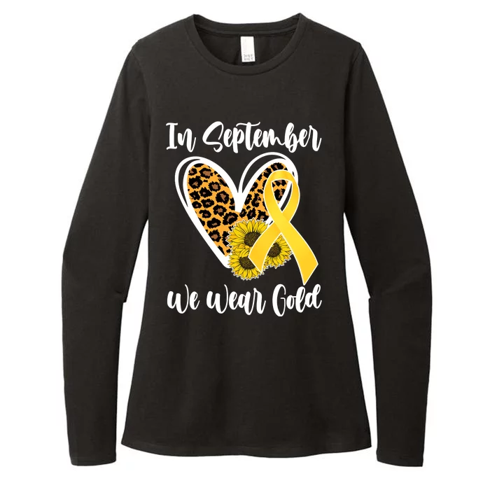 In Septemeber We Wear Gold Childhood Cancer Womens CVC Long Sleeve Shirt