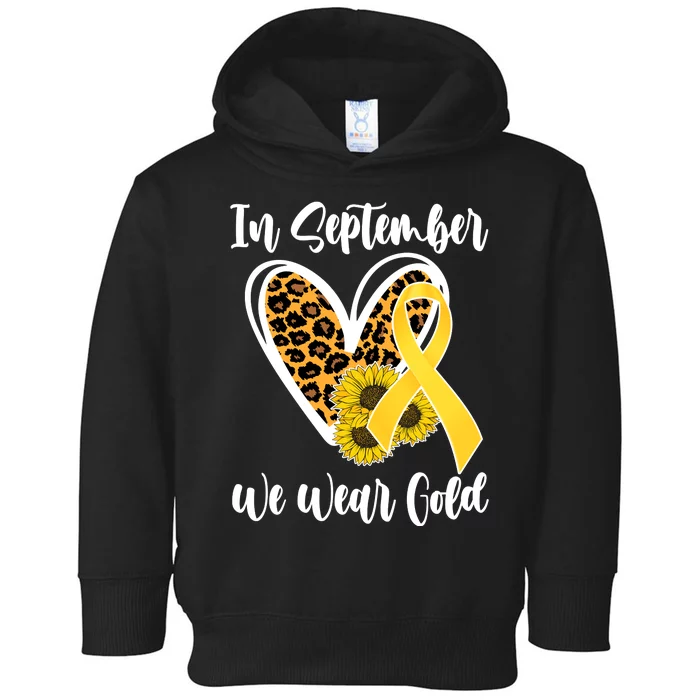 In Septemeber We Wear Gold Childhood Cancer Toddler Hoodie