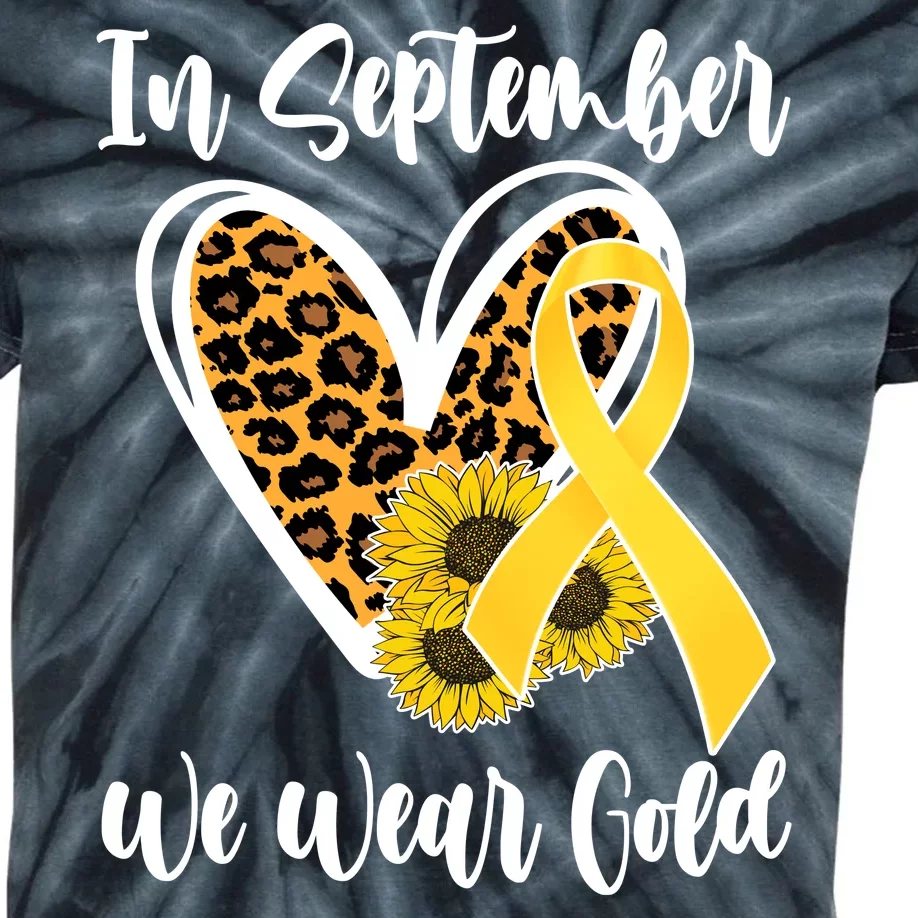 In Septemeber We Wear Gold Childhood Cancer Kids Tie-Dye T-Shirt