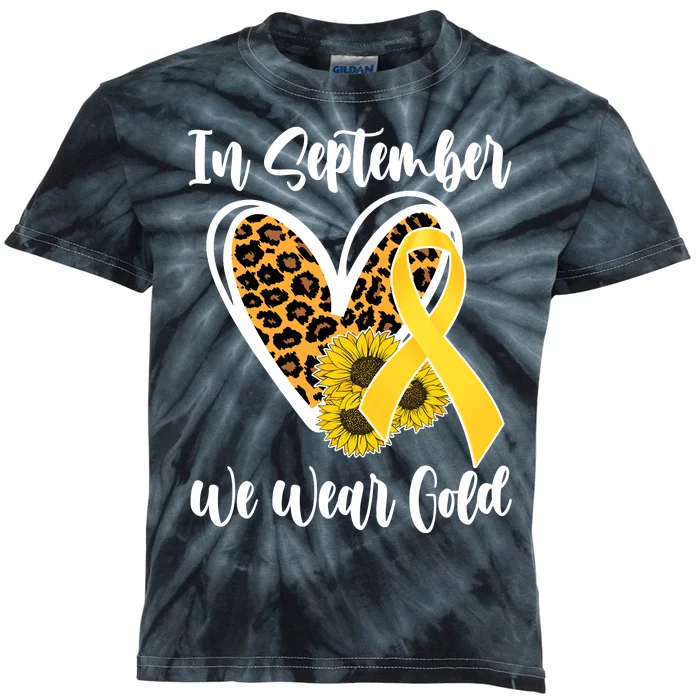 In Septemeber We Wear Gold Childhood Cancer Kids Tie-Dye T-Shirt