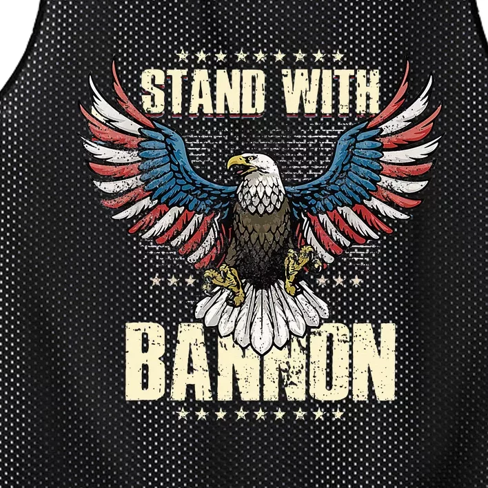 I Stand With Bannon Patriotic Mesh Reversible Basketball Jersey Tank