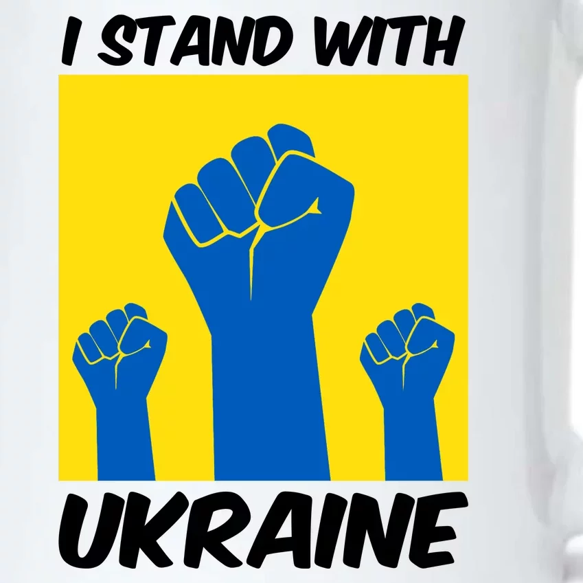 I Stand With Ukraine Fist Black Color Changing Mug