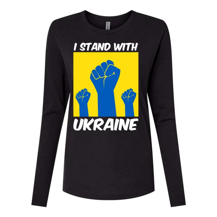 I Stand With Ukraine Fist Womens Cotton Relaxed Long Sleeve T-Shirt