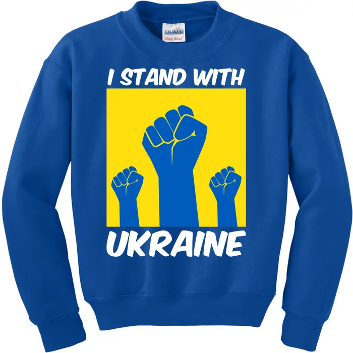 I Stand With Ukraine Fist Kids Sweatshirt