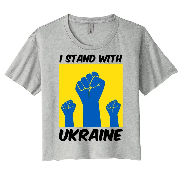 I Stand With Ukraine Fist Women's Crop Top Tee