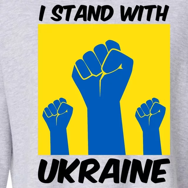 I Stand With Ukraine Fist Cropped Pullover Crew