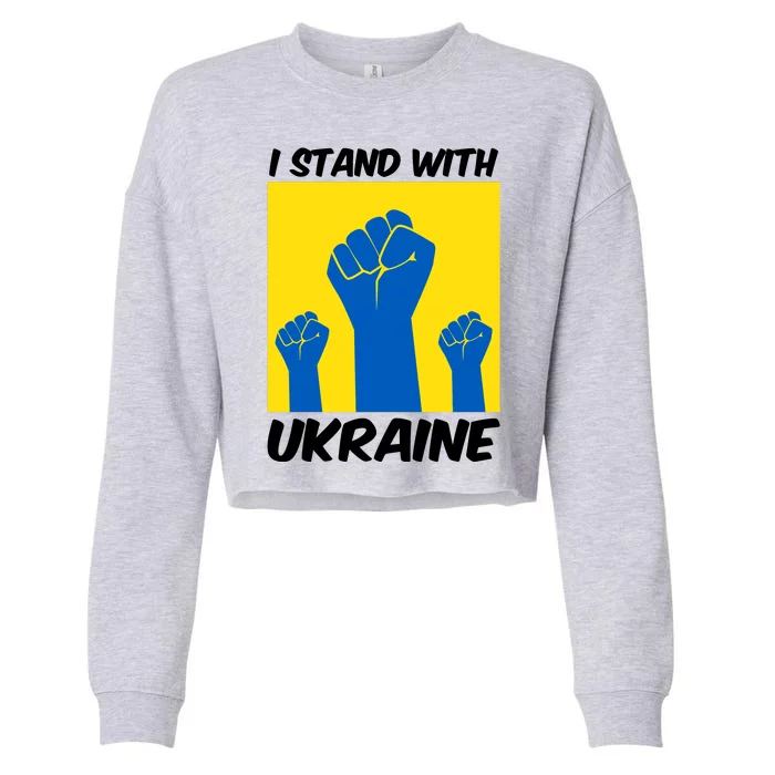 I Stand With Ukraine Fist Cropped Pullover Crew