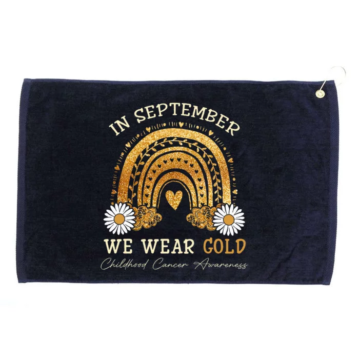 In September We Wear Gold Rainbow Childhood Cancer Awareness Grommeted Golf Towel