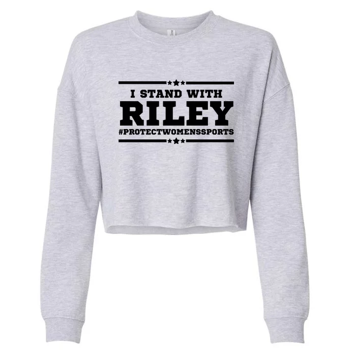 I Stand With Riley Gaines #ProtectWomensSports Cropped Pullover Crew