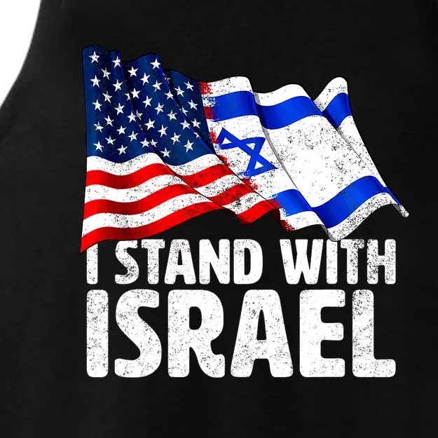 I Stand With Israel Israeli Pray For Israel Ladies Tri-Blend Wicking Tank