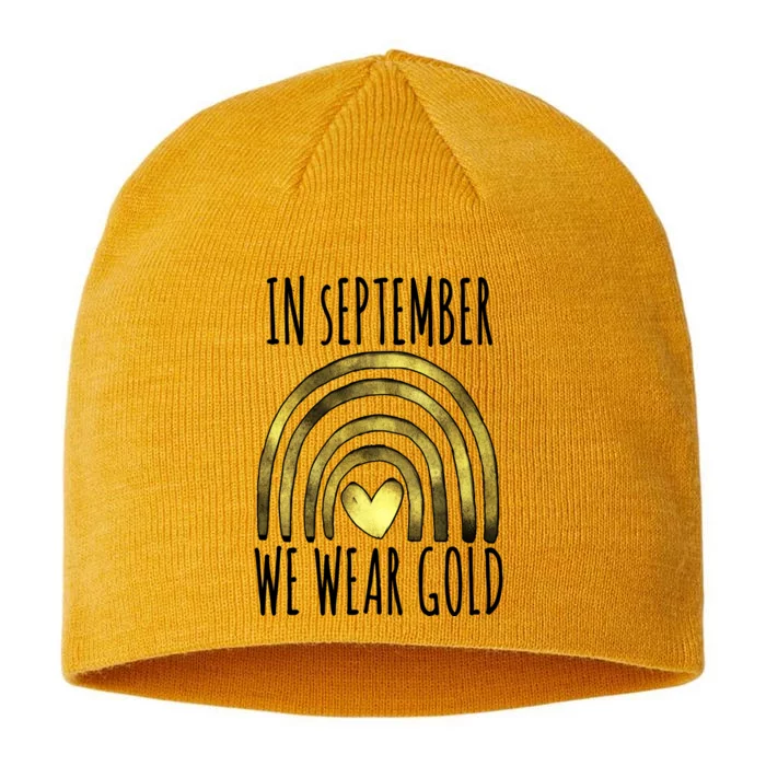 In September We Wear Gold Childhood Cancer Rainbow 8 1/2in Sustainable Knit Beanie