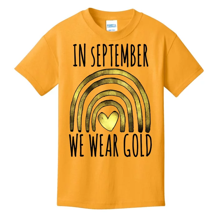 In September We Wear Gold Childhood Cancer Rainbow Kids T-Shirt