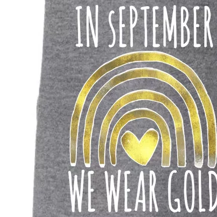 In September We Wear Gold Childhood Cancer Rainbow Doggie 3-End Fleece Hoodie