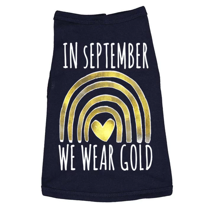 In September We Wear Gold Childhood Cancer Rainbow Doggie Tank