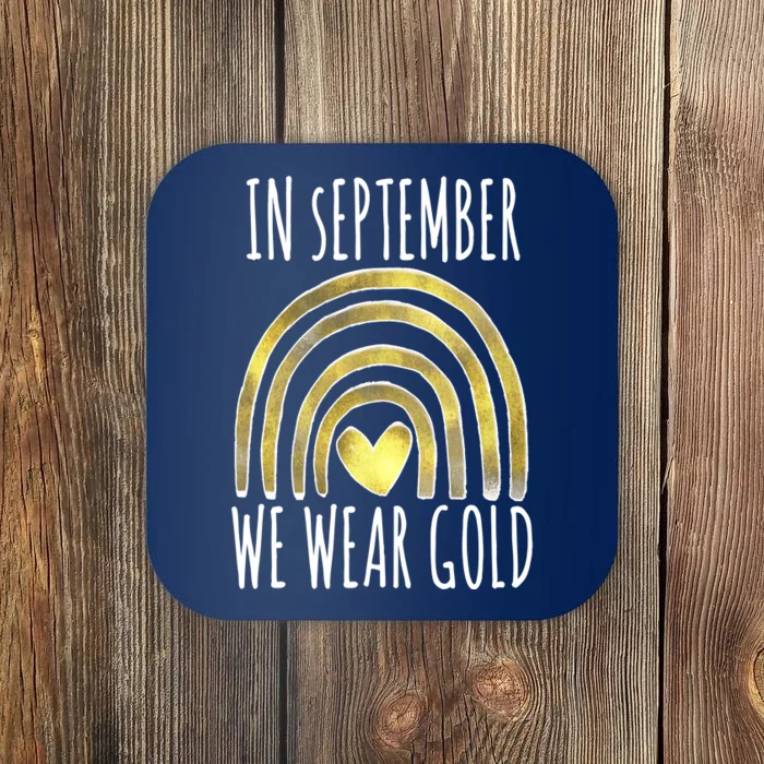 In September We Wear Gold Childhood Cancer Rainbow Coaster