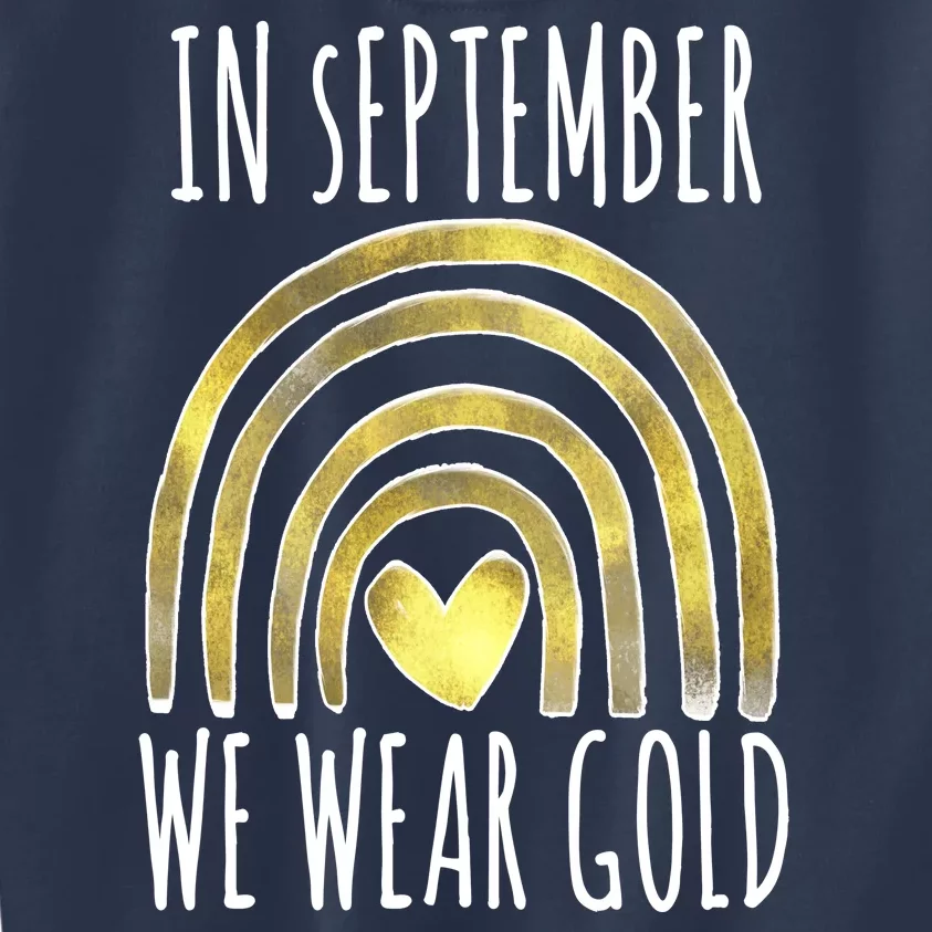 In September We Wear Gold Childhood Cancer Rainbow Kids Sweatshirt