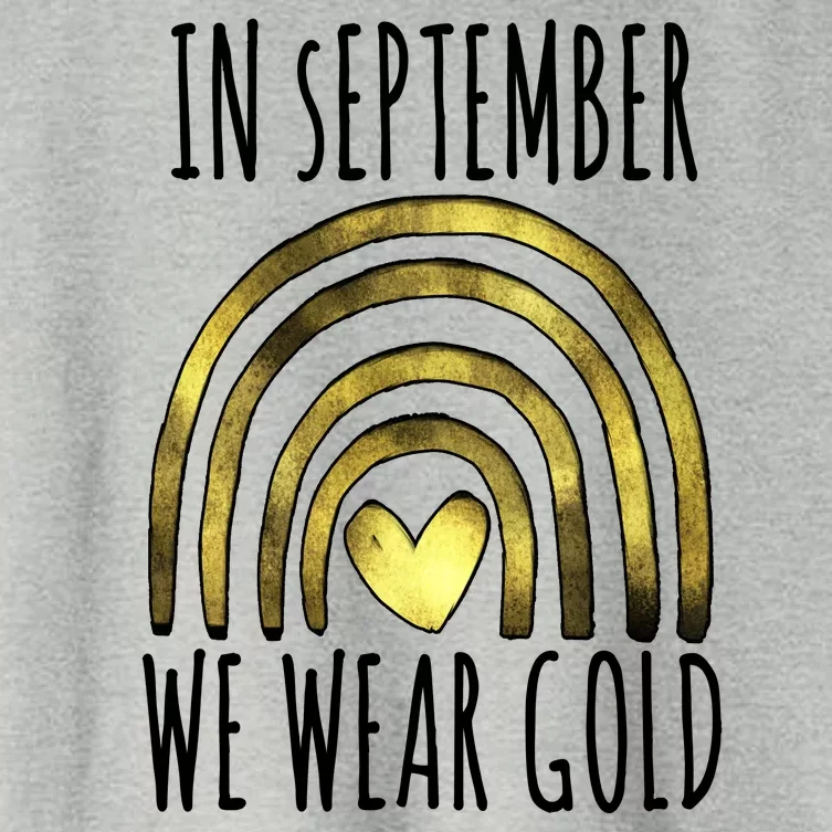 In September We Wear Gold Childhood Cancer Rainbow Women's Crop Top Tee