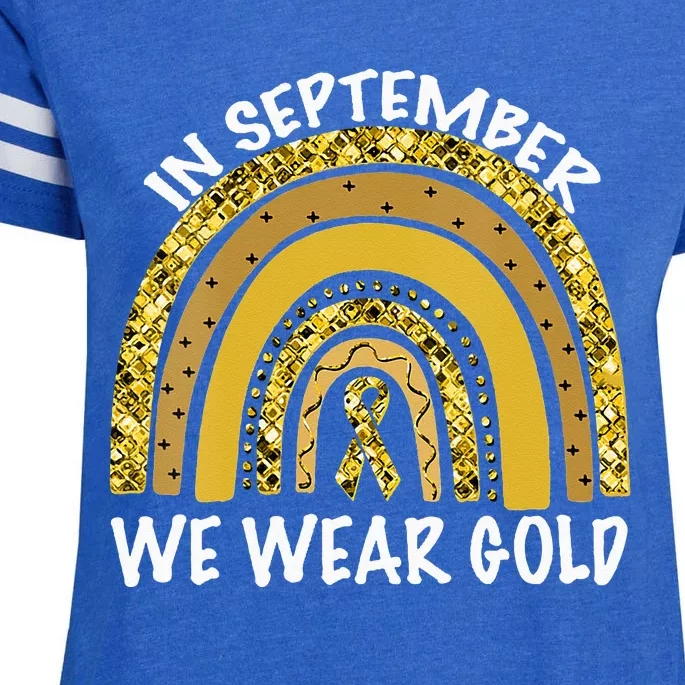 In September We Wear Gold Childhood Cancer Awareness Enza Ladies Jersey Football T-Shirt