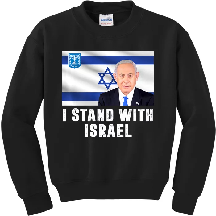 I Stand With Israel Israelian Flag Israel Strong Kids Sweatshirt