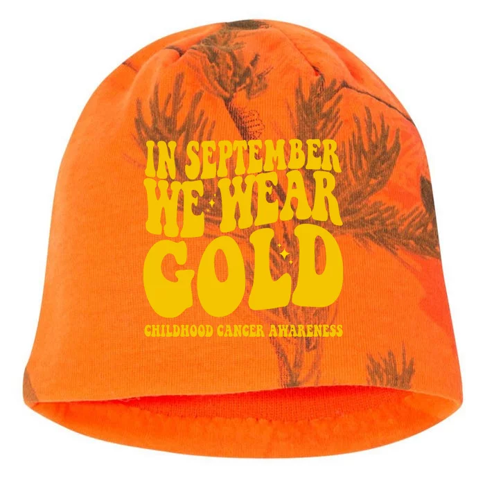 In September We Wear Gold Childhood Cancer Awareness Kati - Camo Knit Beanie