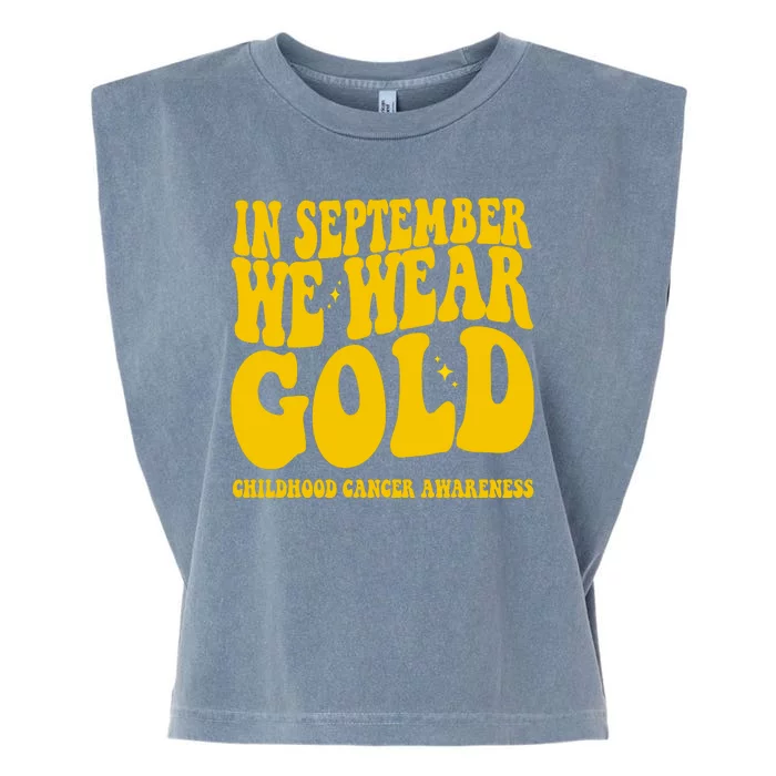 In September We Wear Gold Childhood Cancer Awareness Garment-Dyed Women's Muscle Tee