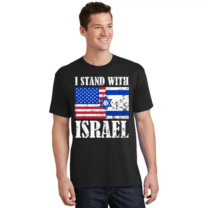 I Stand With Israel Patriotic, USA and Israel Flag T-Shirt