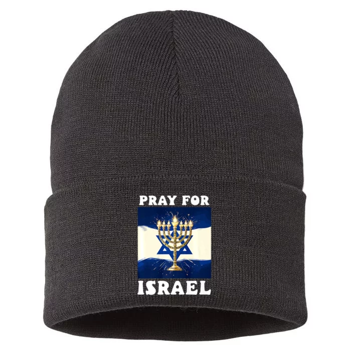 I Stand With Israel Support Israel Strong Pray For Israel Sustainable Knit Beanie