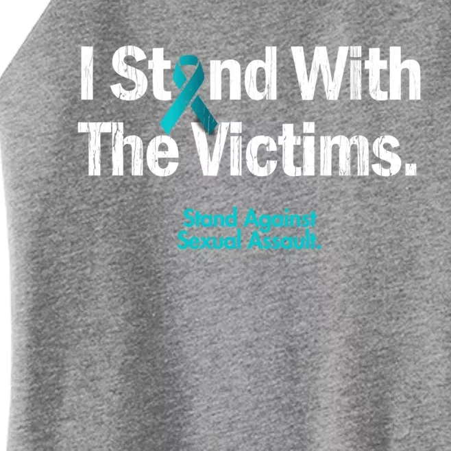 I Stand With The Victims Sexual Assault Awareness Cute Gift Women’s Perfect Tri Rocker Tank