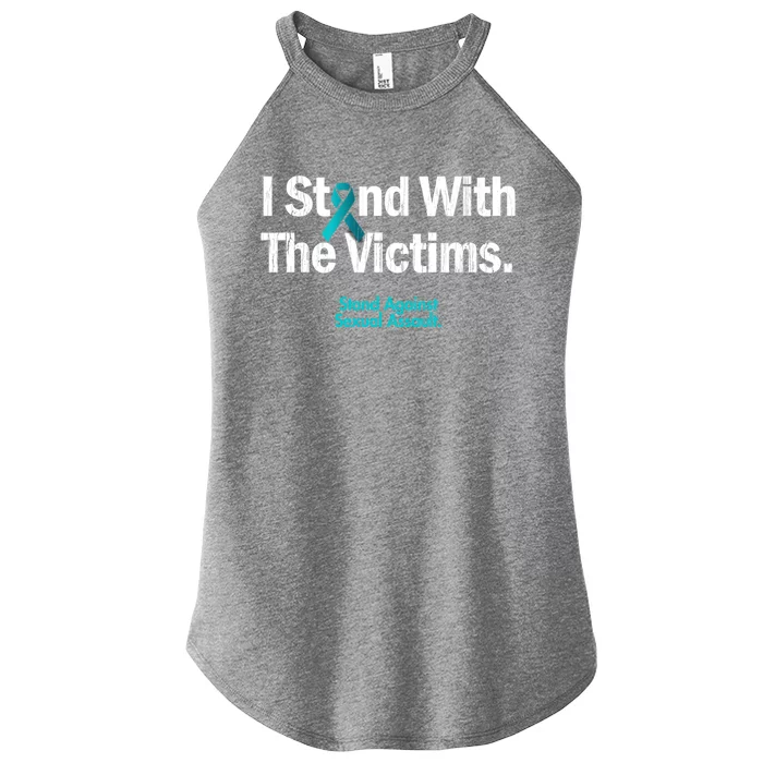 I Stand With The Victims Sexual Assault Awareness Cute Gift Women’s Perfect Tri Rocker Tank