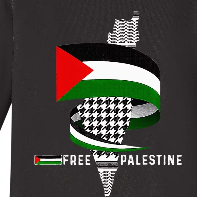 I Stand With Palestine For Their Freedom Free Palestine Baby Long Sleeve Bodysuit