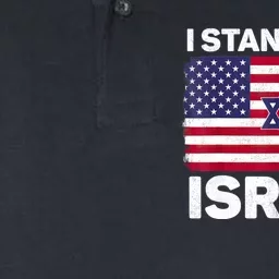 I Stand With Israel Usa American Flag With Israel Flag Softstyle Adult Sport Polo