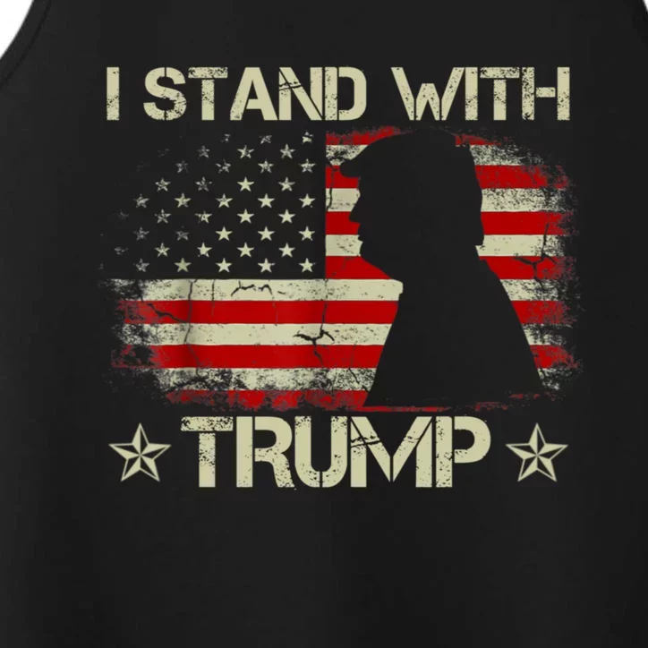 I Stand With Trump Pro Trump Supporter Free Trump Performance Tank