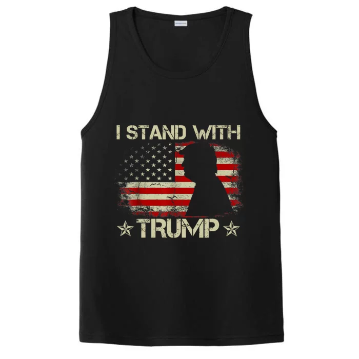 I Stand With Trump Pro Trump Supporter Free Trump Performance Tank