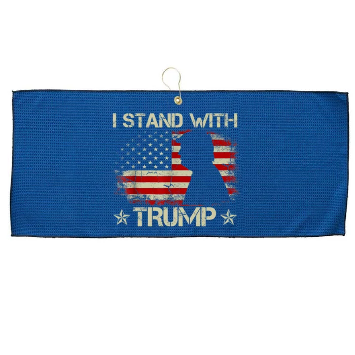 I Stand With Trump Pro Trump Supporter Free Trump Large Microfiber Waffle Golf Towel