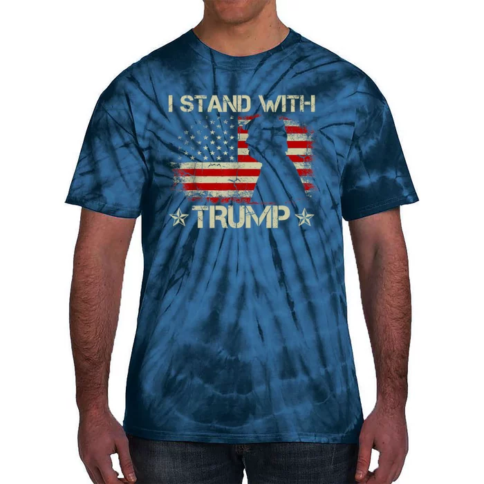 I Stand With Trump Pro Trump Supporter Free Trump Tie-Dye T-Shirt