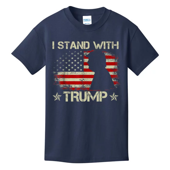 I Stand With Trump Pro Trump Supporter Free Trump Kids T-Shirt