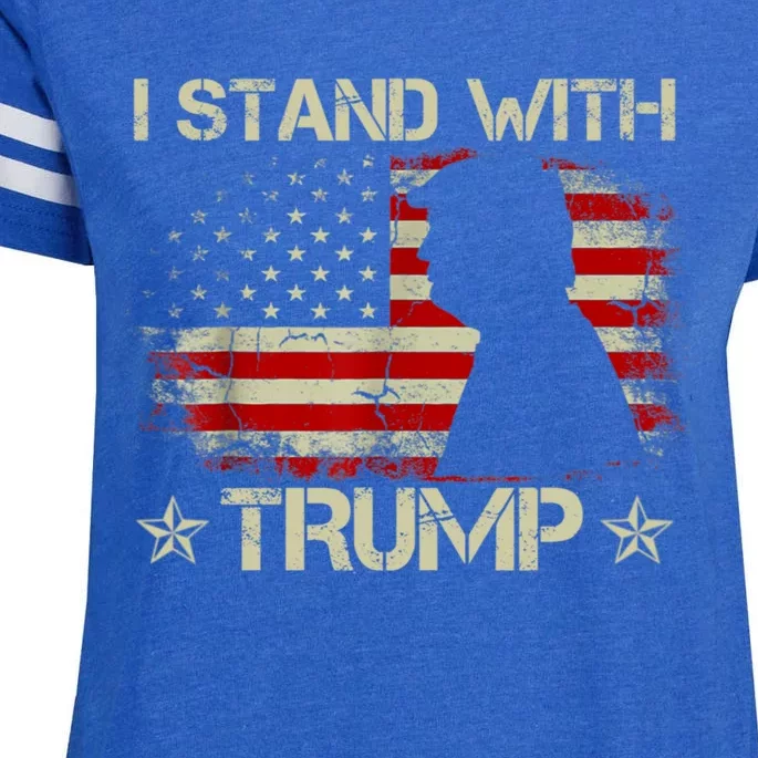 I Stand With Trump Pro Trump Supporter Free Trump Enza Ladies Jersey Football T-Shirt