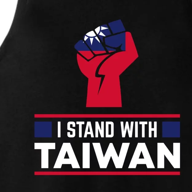 I Stand With Taiwan Raised Fist Gift Ladies Tri-Blend Wicking Tank