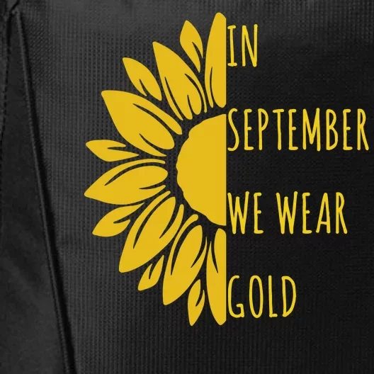 In September We Wear Gold Childhood Cancer Sunflower City Backpack