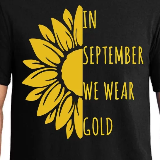 In September We Wear Gold Childhood Cancer Sunflower Pajama Set