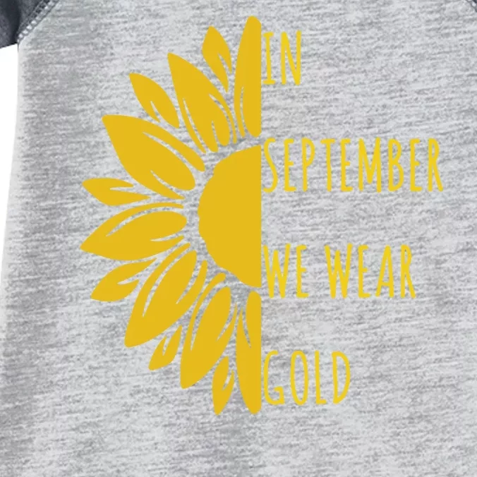 In September We Wear Gold Childhood Cancer Sunflower Infant Baby Jersey Bodysuit