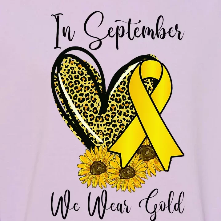 In September We Wear Gold Childhood Cancer Awareness Ribbon Garment-Dyed Sweatshirt