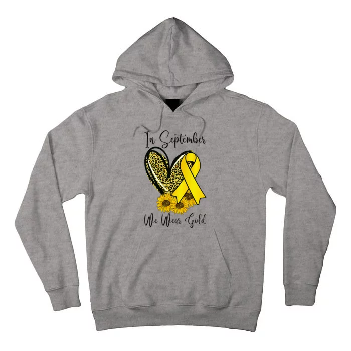 In September We Wear Gold Childhood Cancer Awareness Ribbon Tall Hoodie