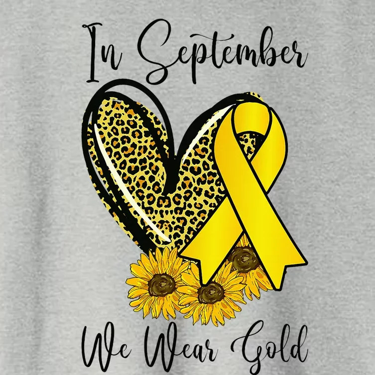 In September We Wear Gold Childhood Cancer Awareness Ribbon Women's Crop Top Tee