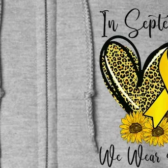 In September We Wear Gold Childhood Cancer Awareness Ribbon Full Zip Hoodie