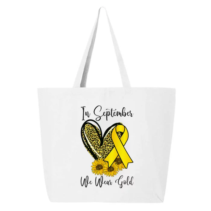 In September We Wear Gold Childhood Cancer Awareness Ribbon 25L Jumbo Tote