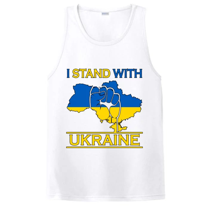 I Stand With Ukraine Map Performance Tank